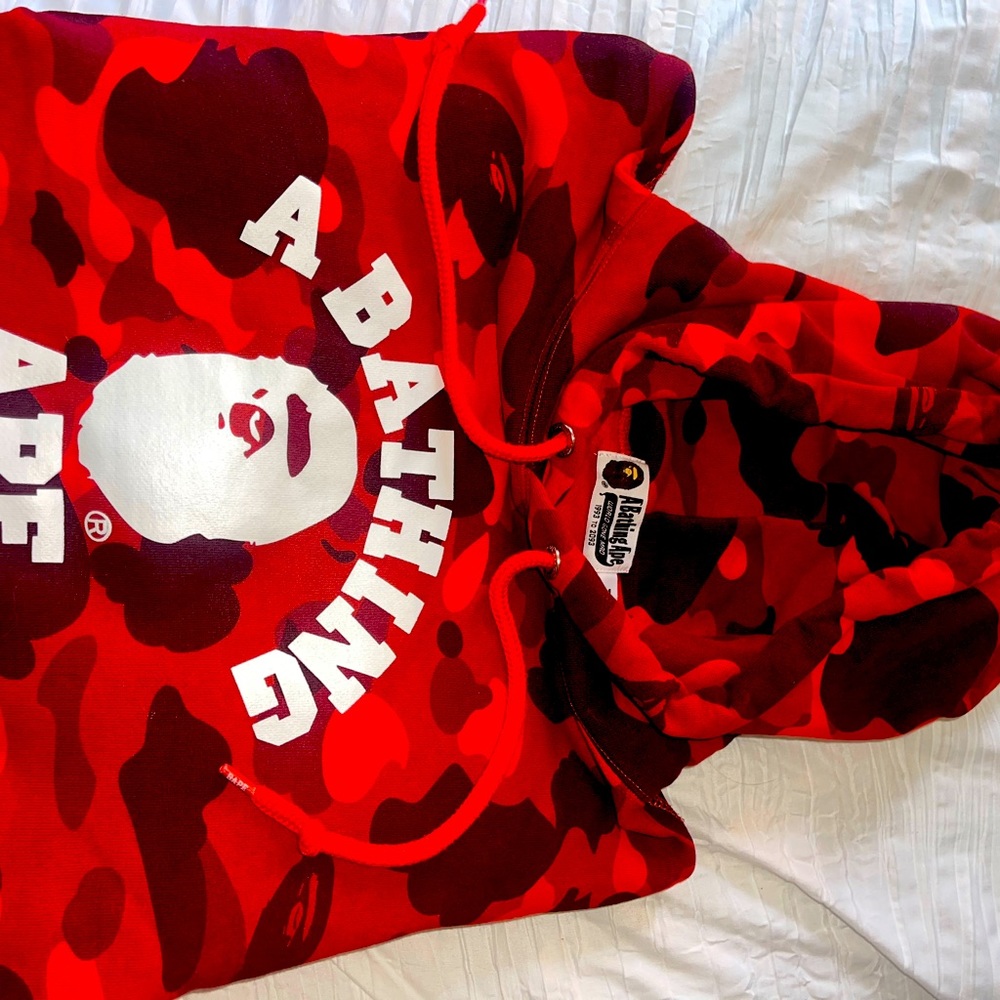 A Bathing Ape World Gone Mad 1993 to 2093 Size Medium Camo Sweatshirt Hoodie